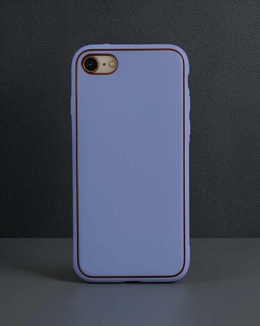 iPhone 7 Kılıf Coco Deri Silikon Kapak - Açık Lila