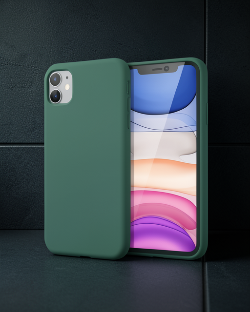 iPhone 11 Kılıf First Silikon - Koyu Yeşil