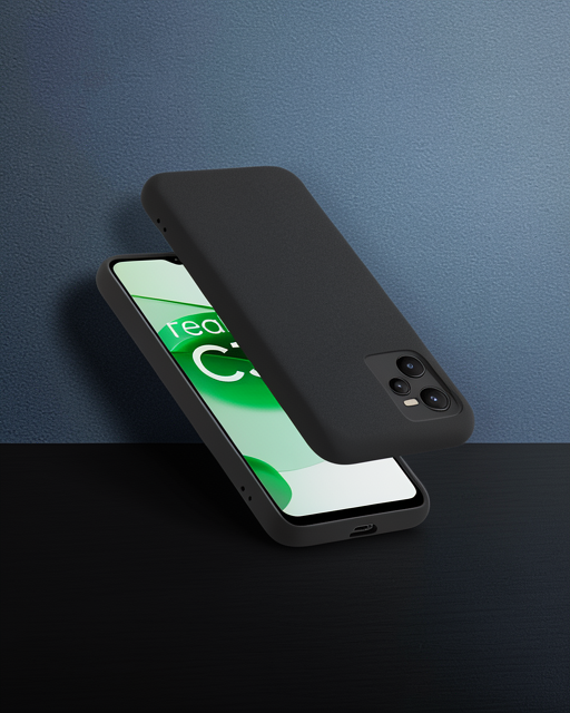 Realme C35 Kılıf First Silikon - Siyah