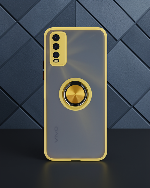 Vivo Y11S Kılıf Montreal Yüzüklü Silikon - Sarı