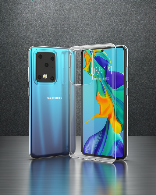 Samsung Galaxy S20 Ultra Kılıf Lüx Şeffaf Silikon - Şeffaf