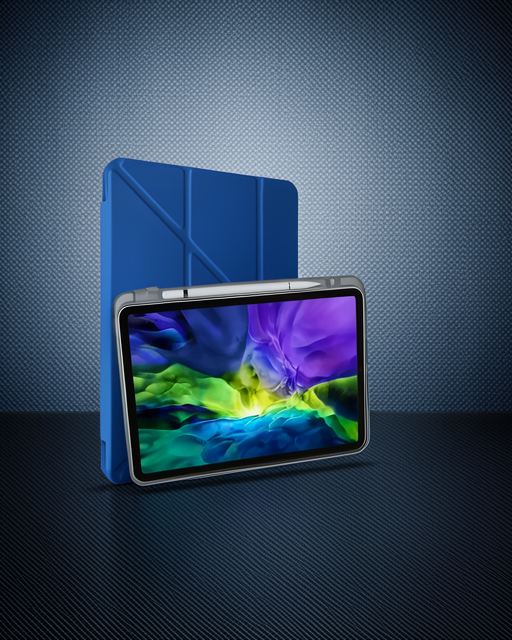 iPad Pro 11 (2018) Kılıf Kalemlikli Mars Tablet Kılıfı - Mavi