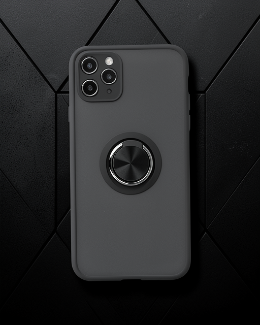iPhone 11 Pro Kılıf Montreal Yüzüklü Silikon - Siyah