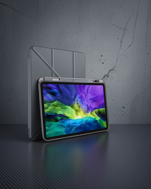 iPad Pro 11 (2018) Kılıf Kalemlikli Mars Tablet Kılıfı - Gri