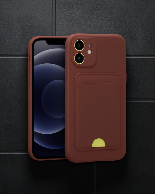 iPhone 11 Kılıf Kelvin Kartvizitli Silikon - Bordo
