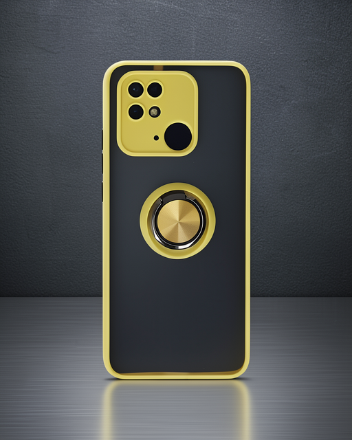 Xiaomi Poco C40 Kılıf - Montreal Yüzüklü Silikon Kapak - Sarı