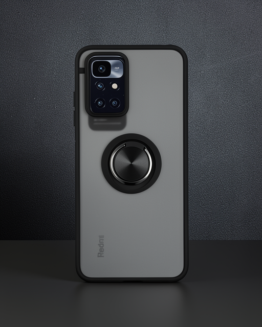 Xiaomi Redmi 10 2022 Kılıf - Montreal Yüzüklü Silikon Kapak - Siyah