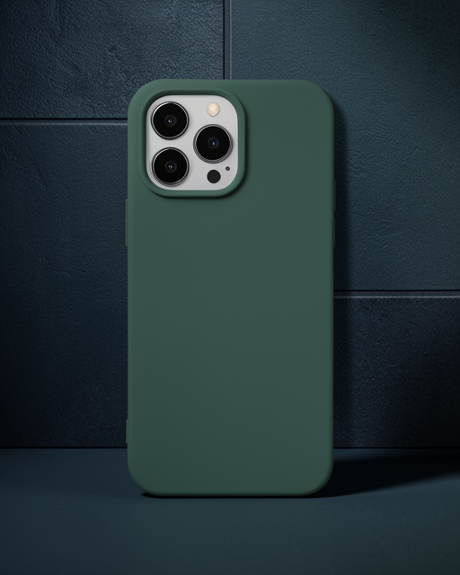 iPhone 14 Pro Kılıf Nano İçi Kadife Silikon - Koyu Yeşil
