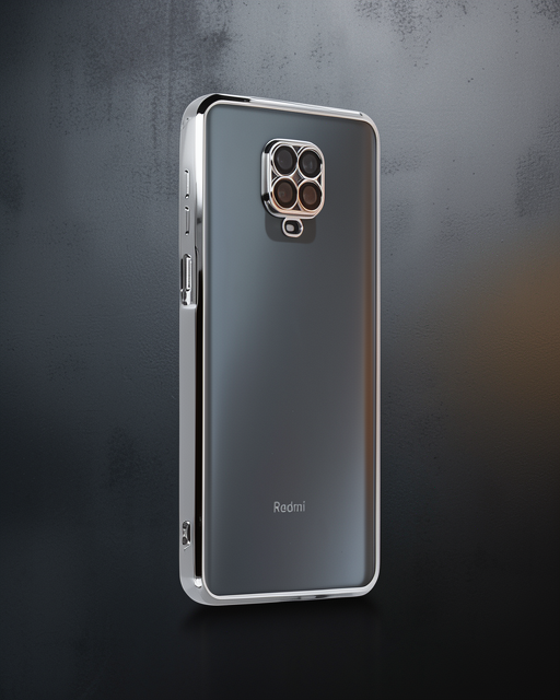 Xiaomi Redmi Note 9 Pro Kılıf Razer Lensli Silikon - Gümüş