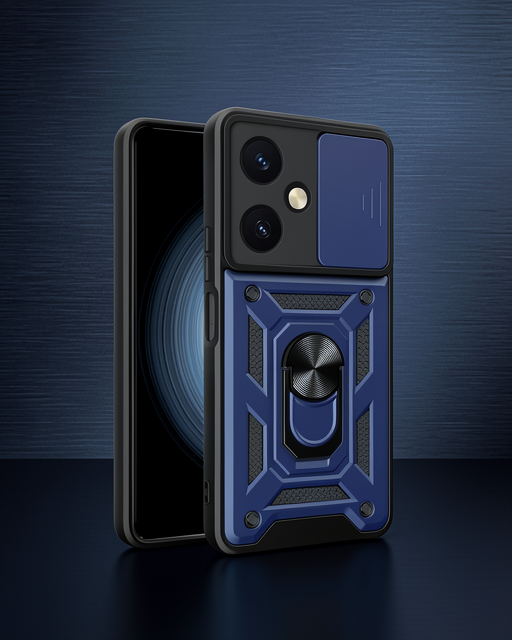 Vivo Y27 Kılıf - Pars Lens Yüzüklü Silikon - Lacivert