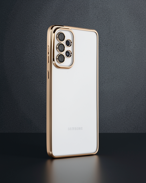 Samsung Galaxy A73 5G Kılıf Razer Lensli Silikon - Gold
