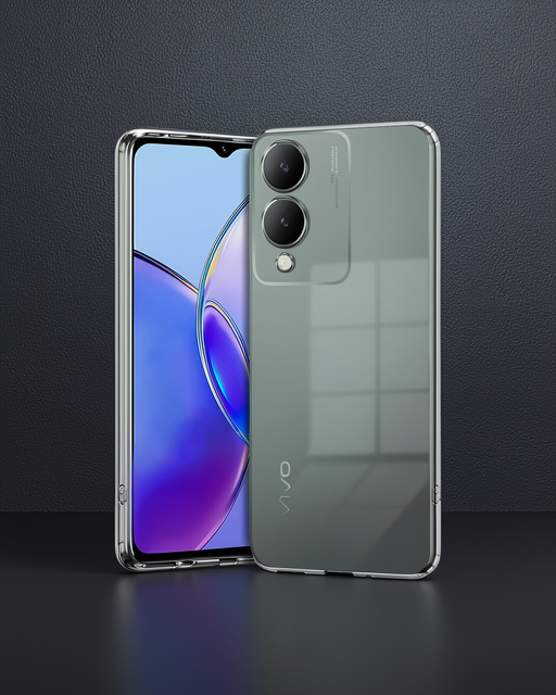 Vivo Y17S Kılıf Lüx Şeffaf Silikon - Şeffaf