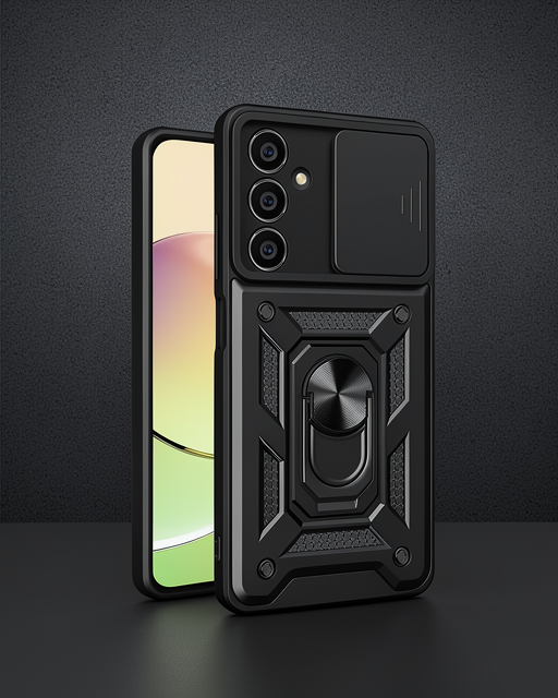 Samsung Galaxy A15 4G Kılıf - Pars Lens Yüzüklü Silikon - Siyah
