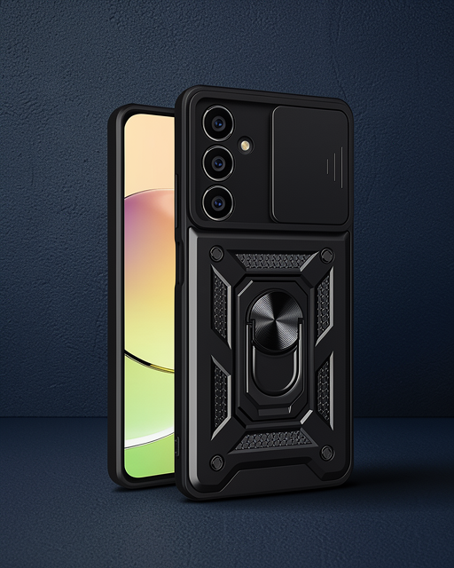 Samsung Galaxy A25 5G Kılıf Pars Lens Yüzüklü Silikon - Siyah