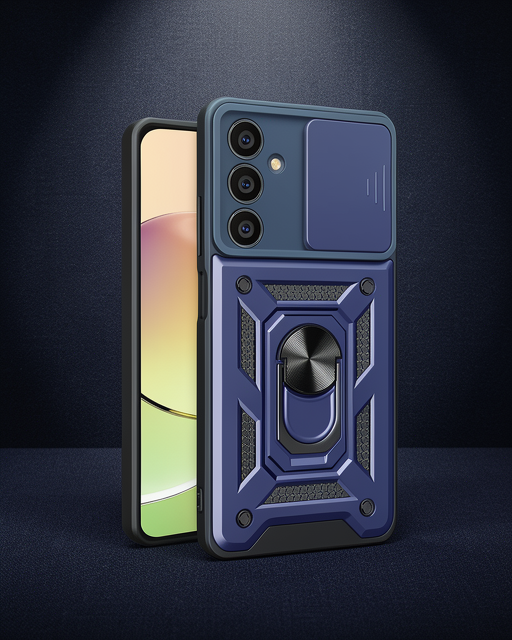 Samsung Galaxy A25 5G Kılıf Pars Lens Yüzüklü Silikon - Lacivert