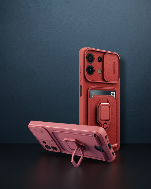 Xiaomi Redmi Note 13 4G Kılıf - Zuma Kartvizitli Yüzüklü Silikon - Lila