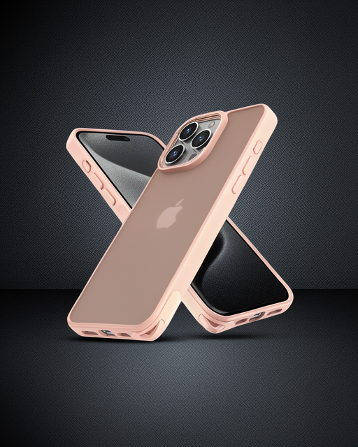 iPhone 15 Pro Kılıf Elegant Kapak - Pudra