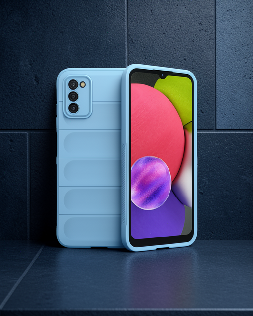 Samsung Galaxy A03S Kılıf Optimum Silikon - Sky Blue
