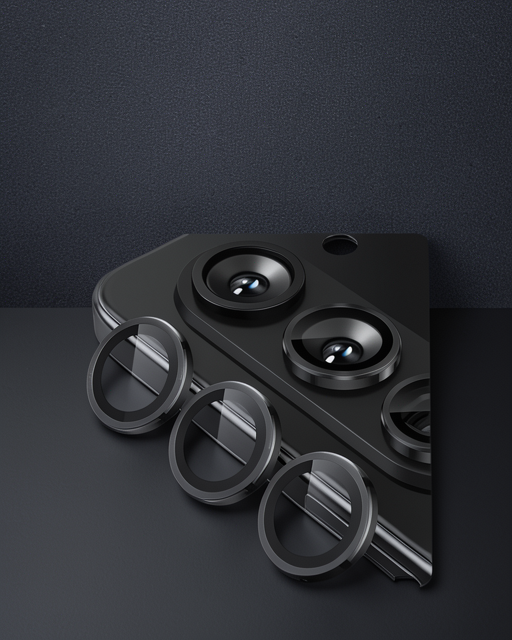 Samsung Galaxy Z Fold 5 - Valdez Metal Kamera Lens Koruyucu - Siyah