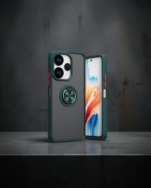 Xiaomi Redmi 13 4G Kılıf - Montreal Yüzüklü Silikon Kapak - Yeşil