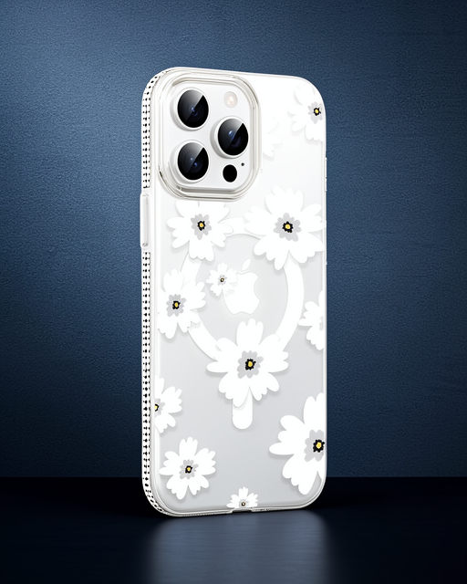 Joko iPhone 14 Pro Max Floral Magsafe Kılıf - Beyaz
