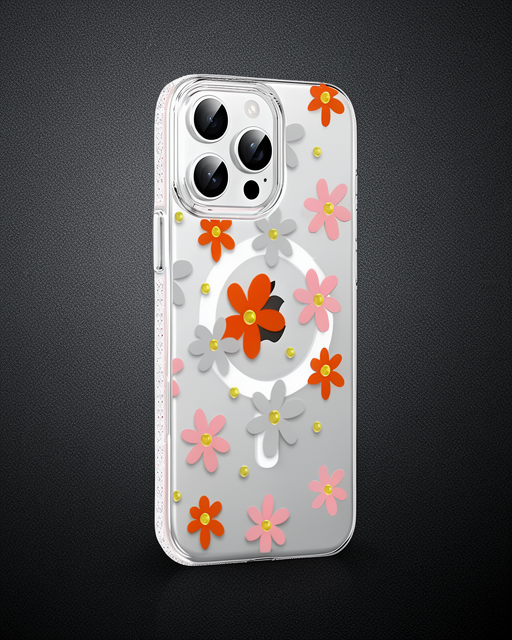 iPhone 14 Pro Max - Joko Floral Magsafe Kılıf - Turuncu