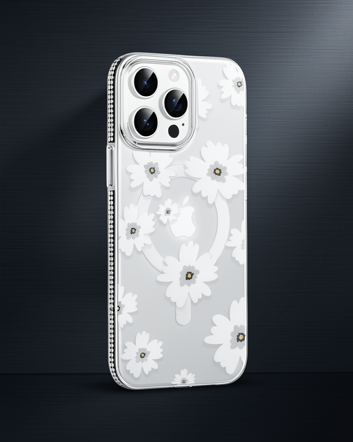 iPhone 15 Pro Max - Joko Floral Magsafe Kapak - Beyaz