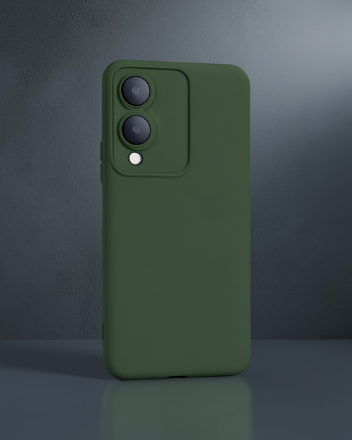 Vivo Y17S Kılıf Nano İçi Kadife Silikon - Koyu Yeşil