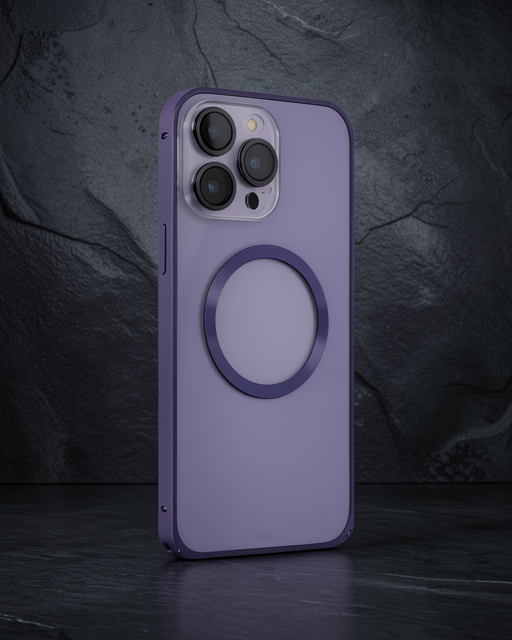 Joko Apple iPhone 14 Pro Kılıf Metal Bumper Magneticsafe - Derin Mor