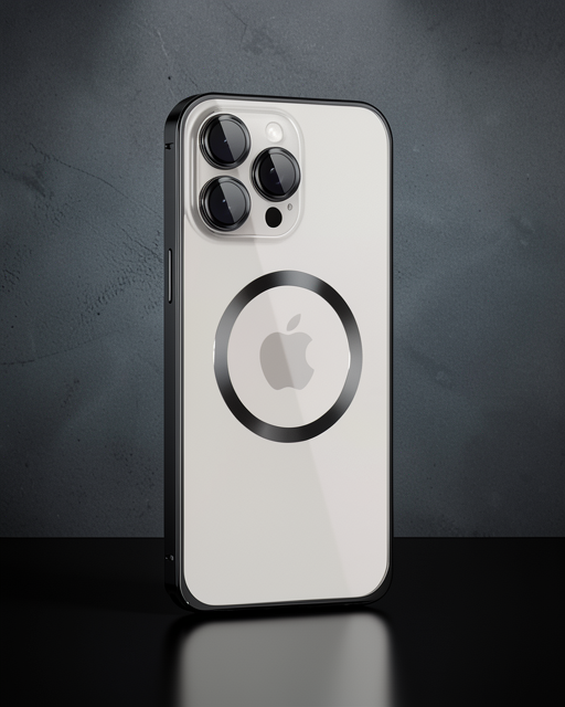 Joko iPhone 15 Pro Max Kılıf Metal Bumper Magneticsafe - Siyah