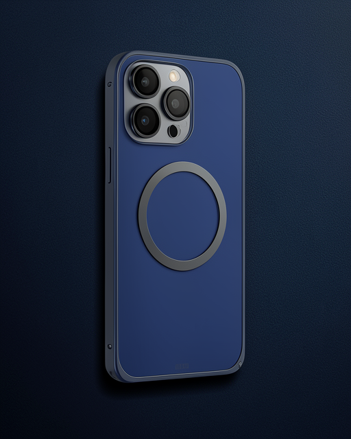 iPhone 15 Pro Max Kılıf Joko Metal Bumper Magneticsafe - Lacivert
