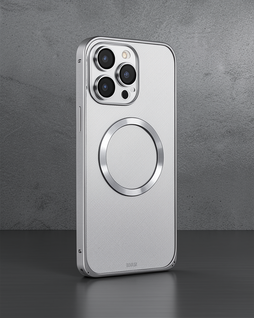 iPhone 15 Pro Max Kılıf Joko Metal Bumper Magneticsafe - Gri