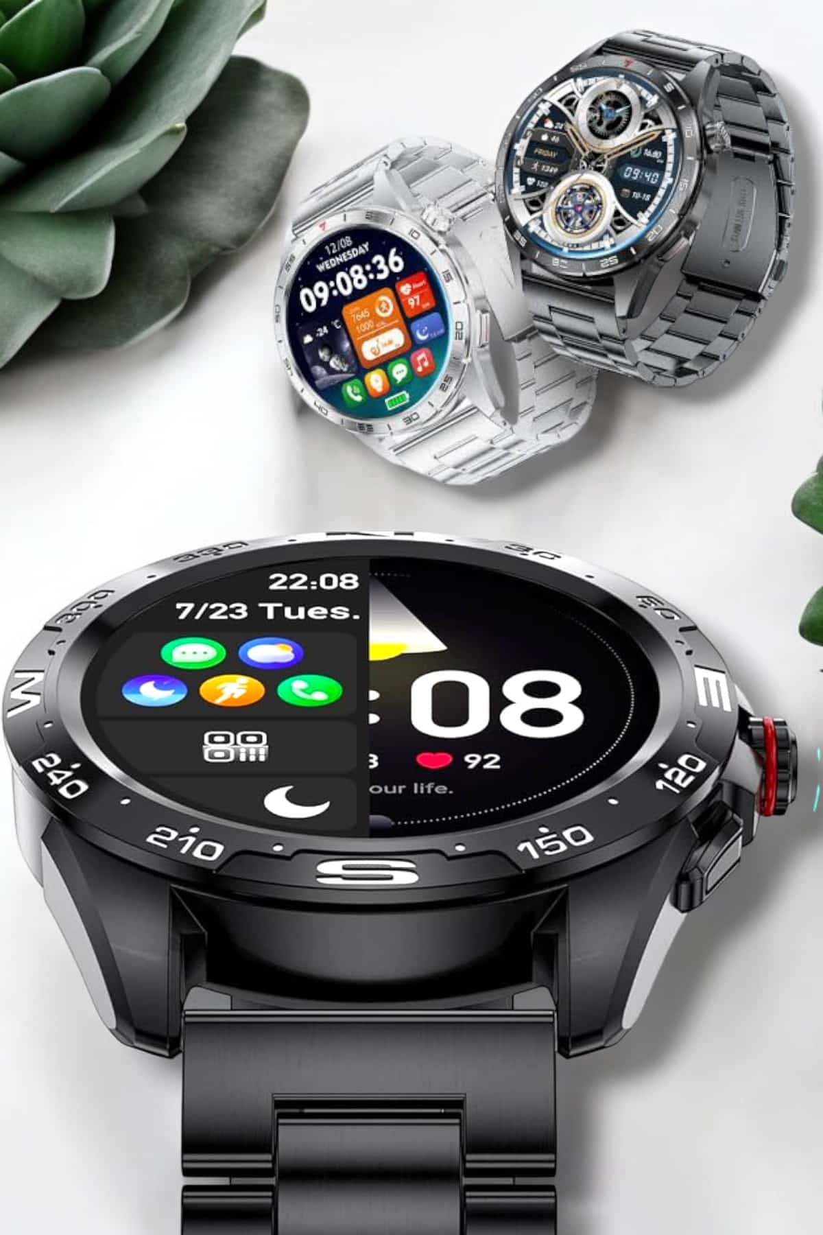 Akıllı Saat Sağlık ve Fitness Takibi Bluetooth Bağlantılı Dokunmatik Ekran