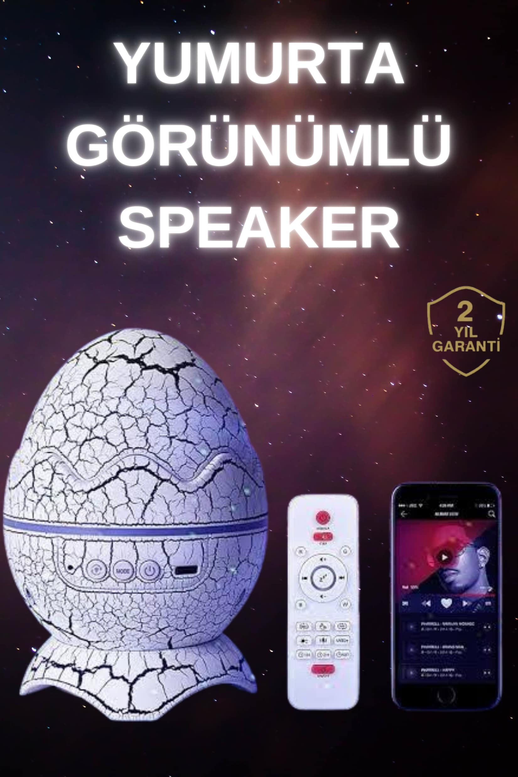 Dinozor Speaker Renk Değiştirme Projeksiyon Modu Bluetooth Hoparlör Gece Lambası