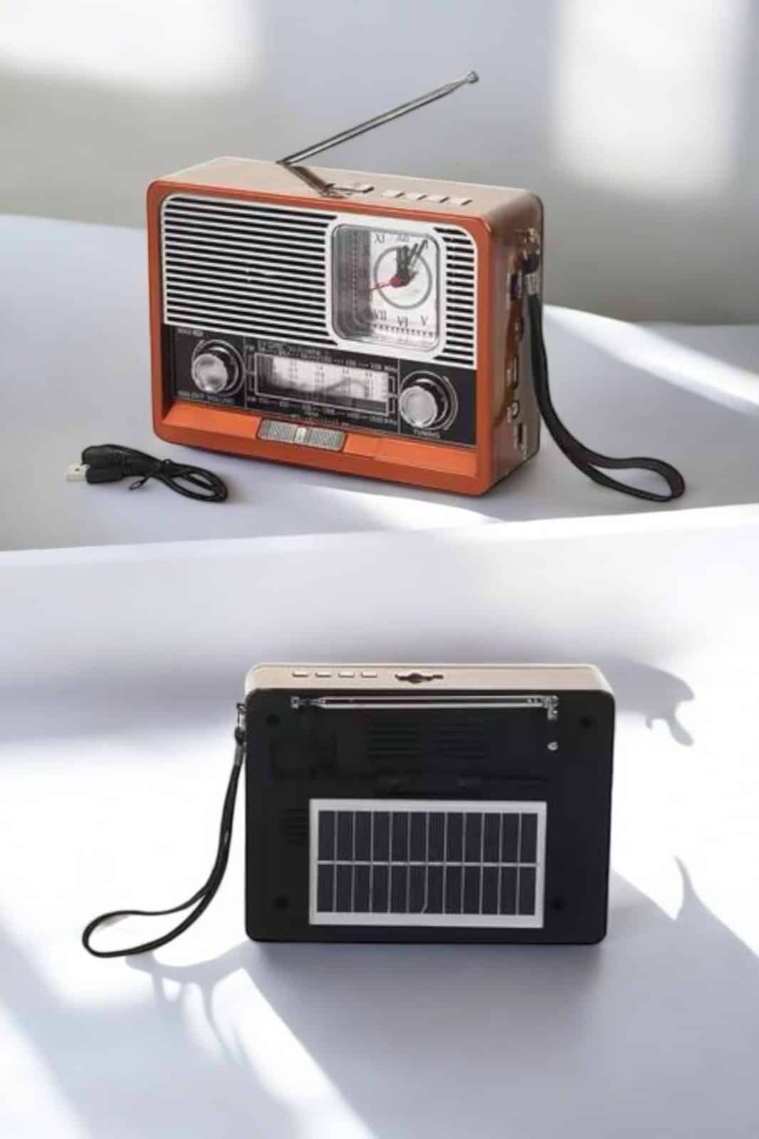 Ahşap Görünümlü Retro Bluetooth Radyo USB,AUX Ve SD Kart Girişli