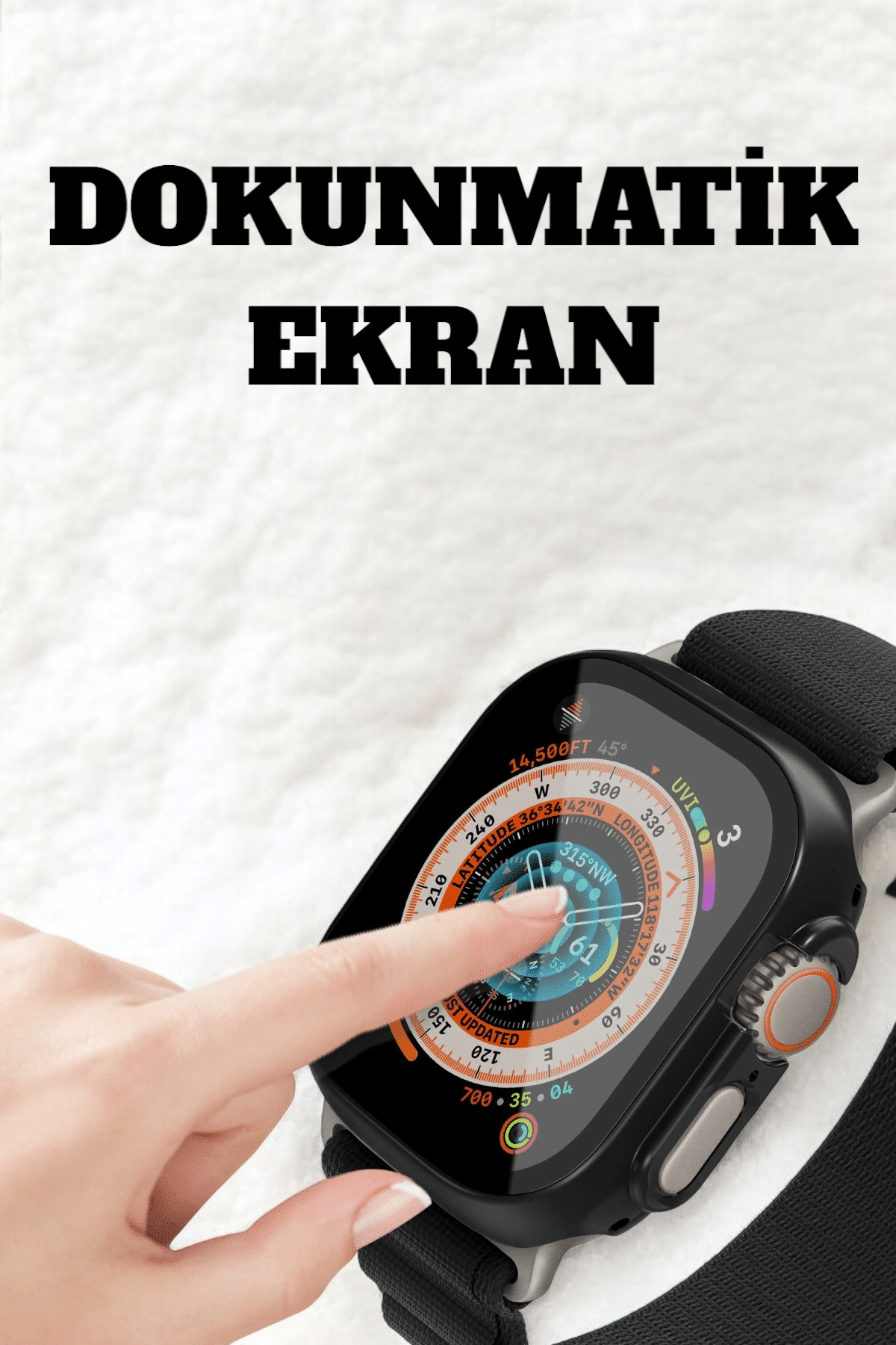 Uyku ve Nabız Takipli, Wireless Şarjlı Akıllı Saat Android ve iOS Uyumlu