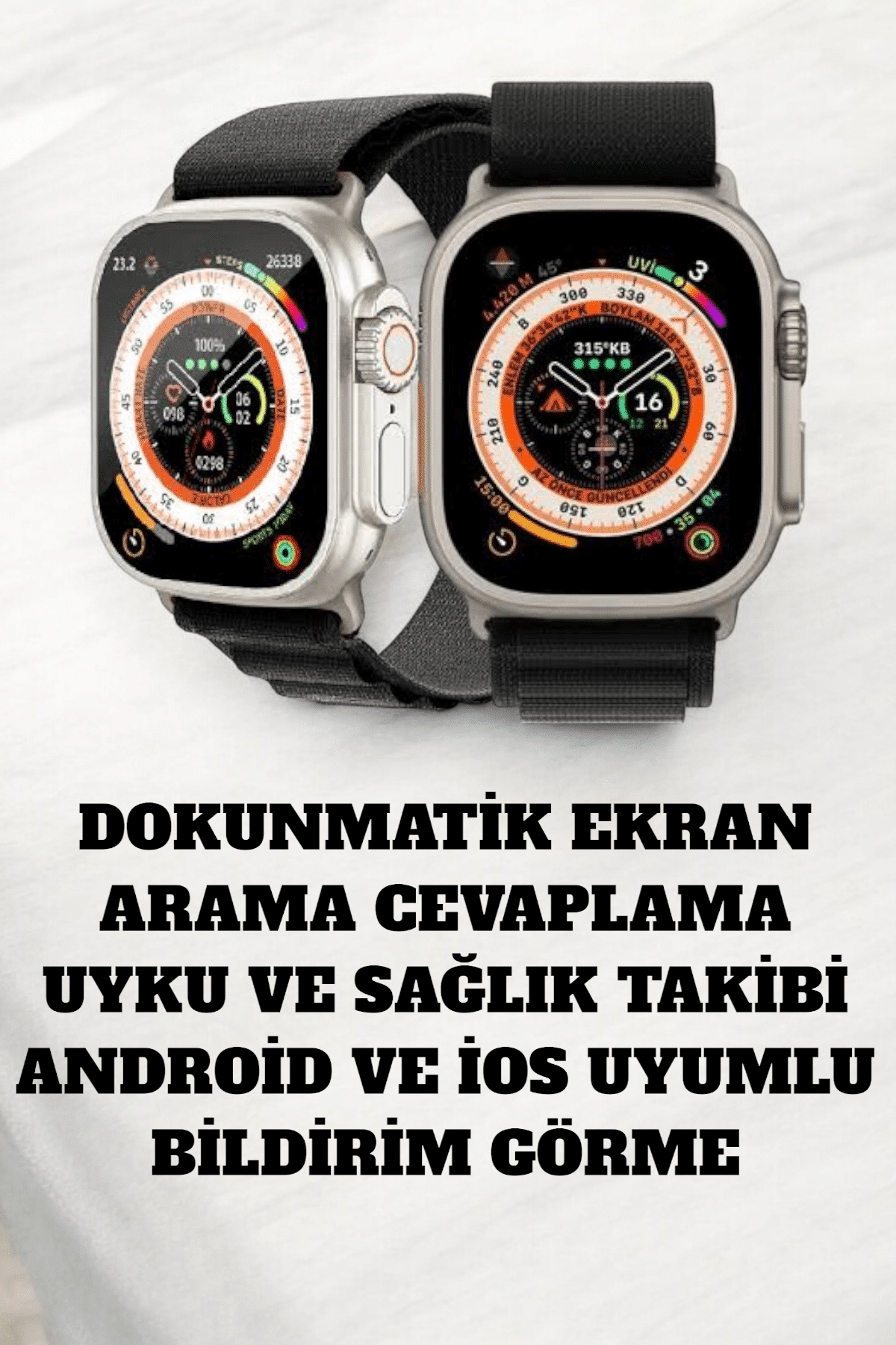 49MM Ekranlı, Kan Basıncı ve Adımsayar Özellikli Bluetooth Akıllı Saat