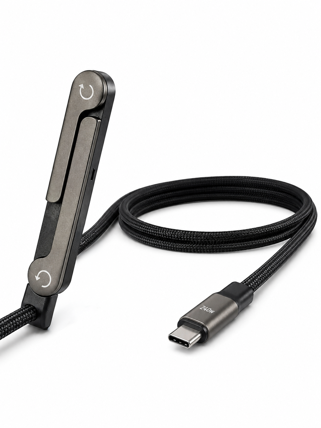 240W Type-C to Type-C Telefon Stand Özellikli Şarj Kablosu