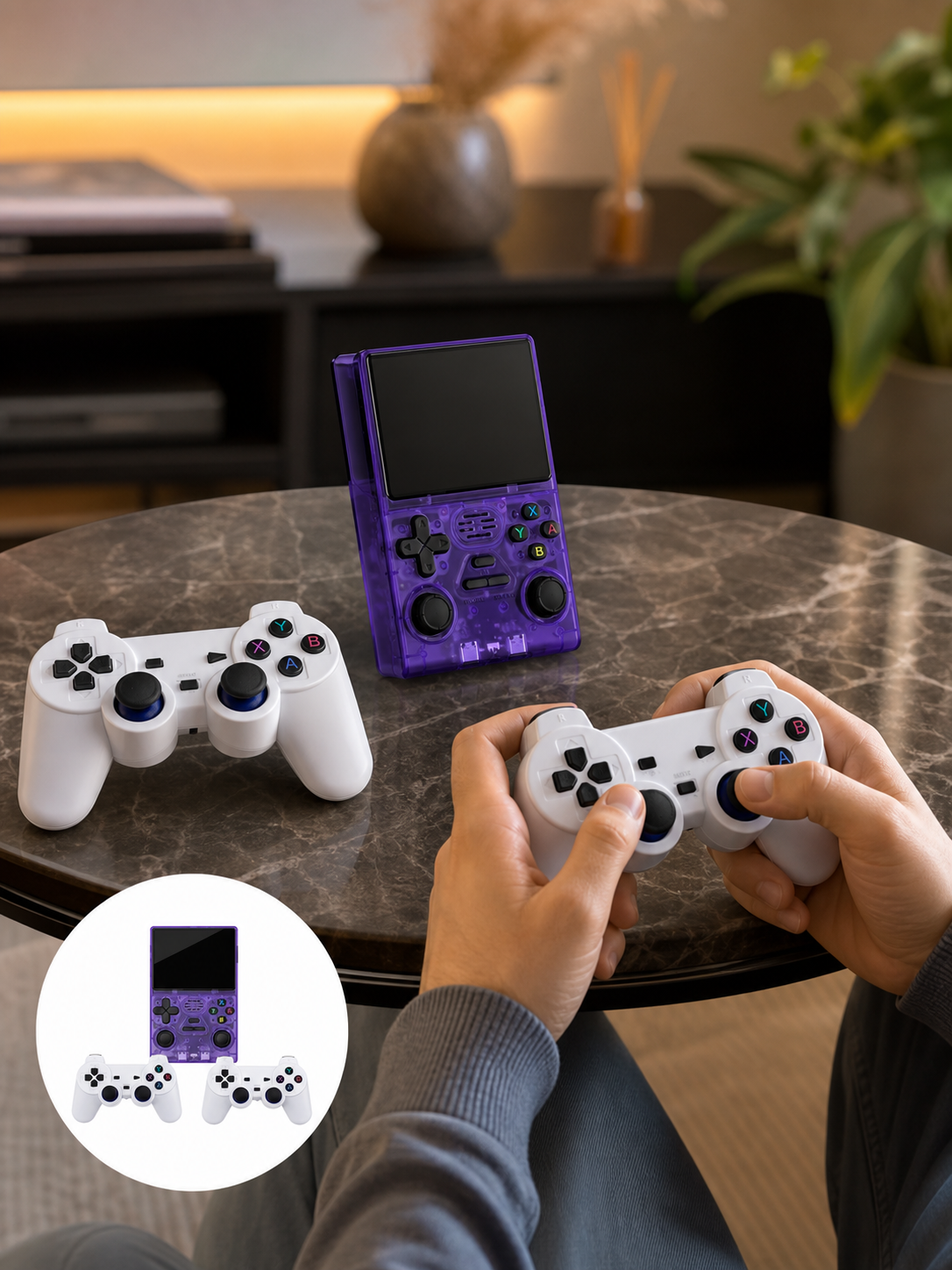 Retro Oyun Konsolu 2 Kablosuz Oyun Kolu ve IPS Ekranlı