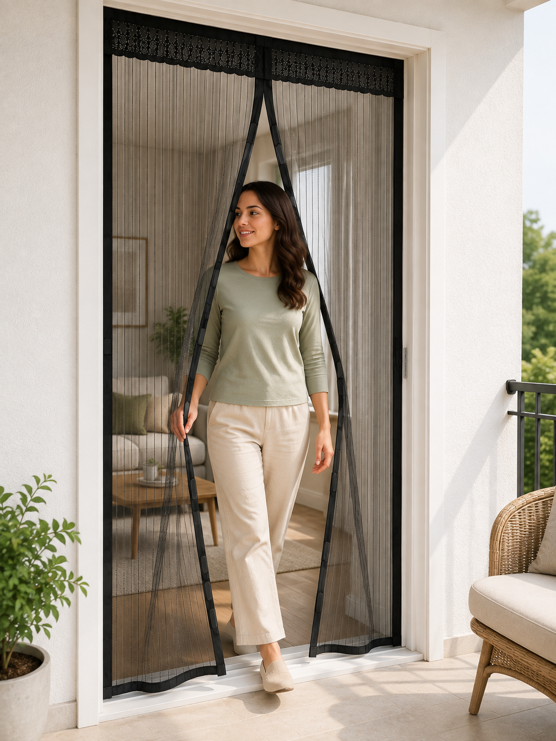 Mıknatıslı File Kapı Sinekliği Balkon Bahçe Teras ve Mutfak İçin Pratik Kullanım