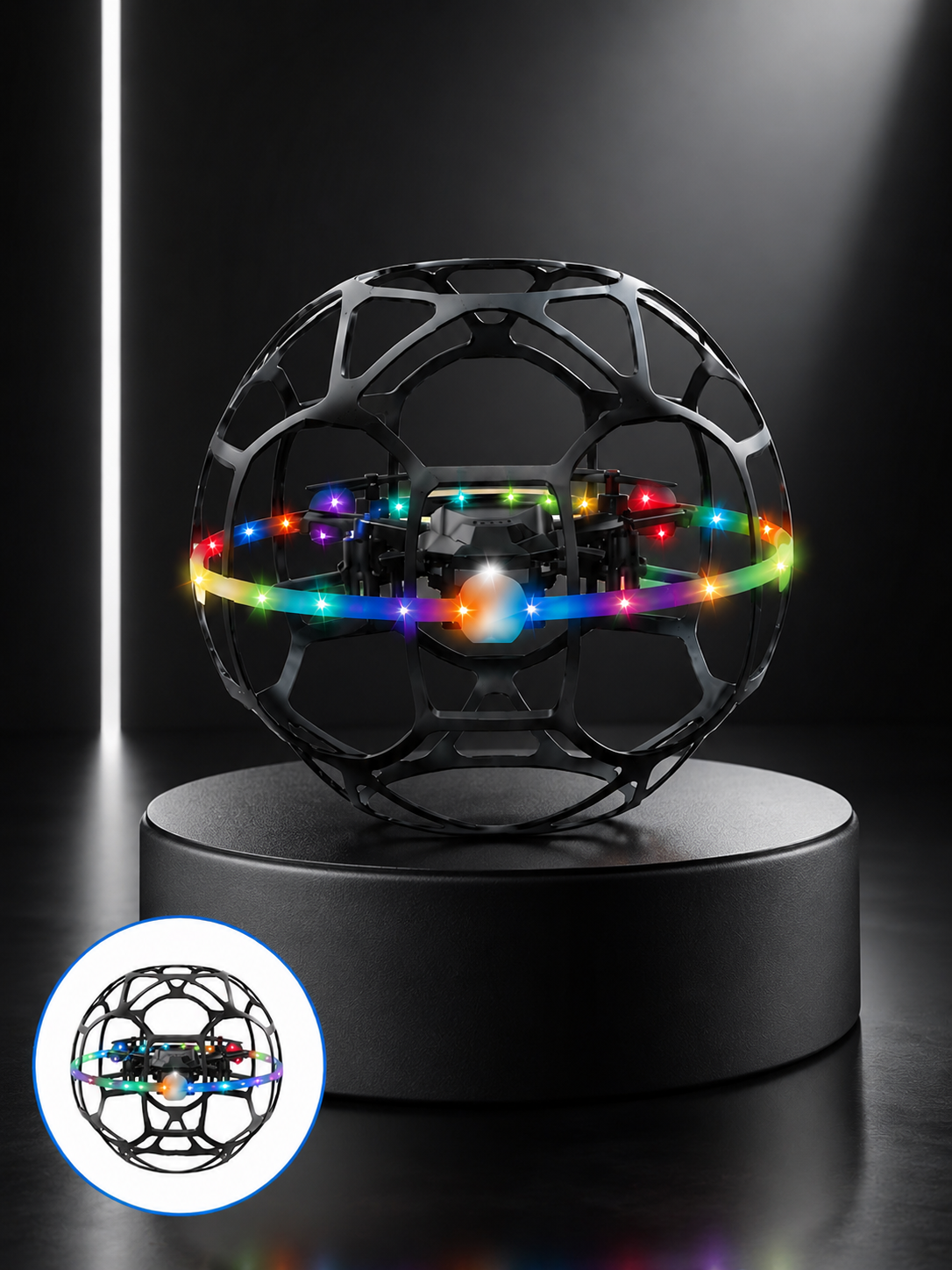 Şarjlı Futbol Topu Tasarımlı Mini Drone LED Aydınlatmalı Akıllı