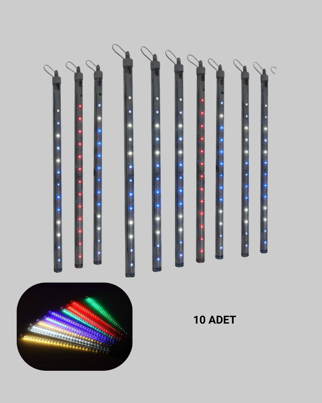 Dekoratif Ortam Aydınlatması RGB LED 10’lu Çubuk Seti