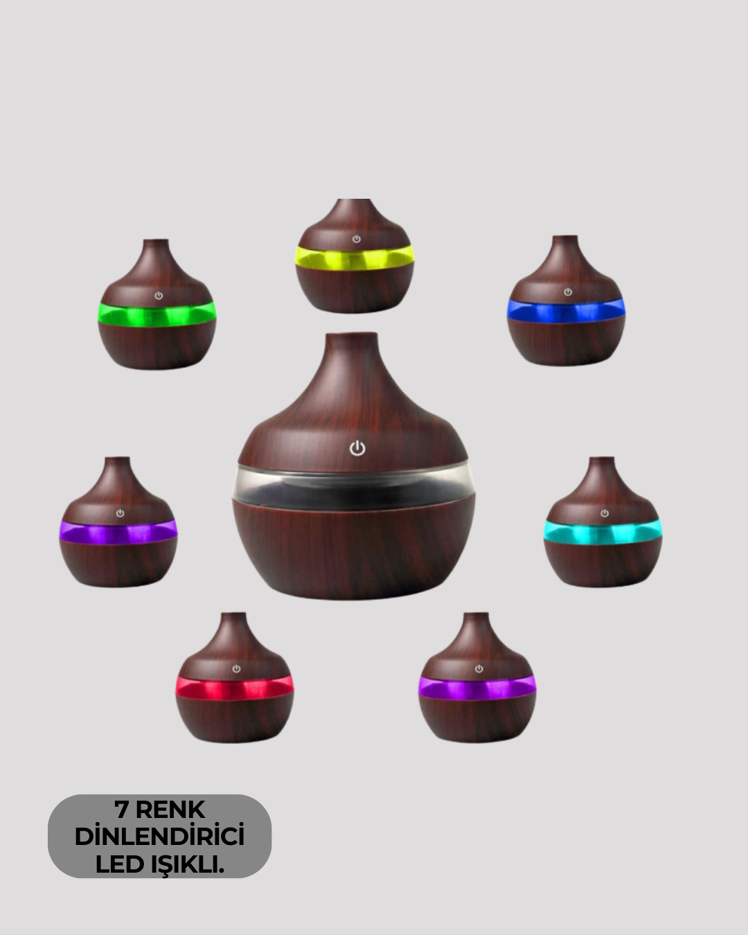 7 Renk LED Işıklı Ultrasonik Aroma Difüzör 300 ml