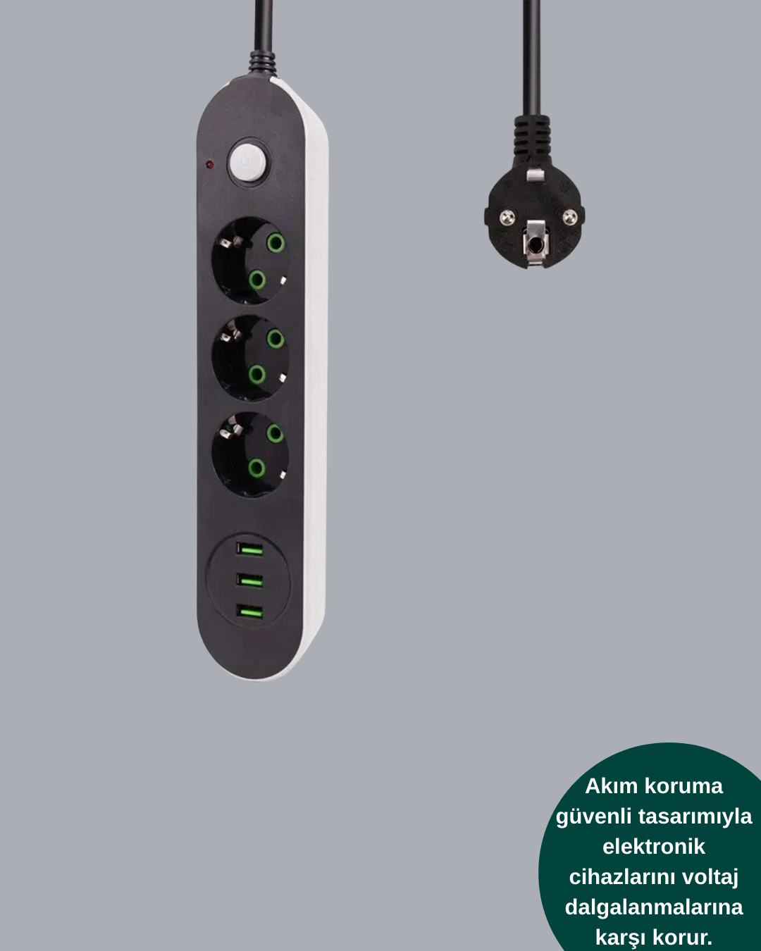 3 USB Portlu Üçlü Priz CXE103