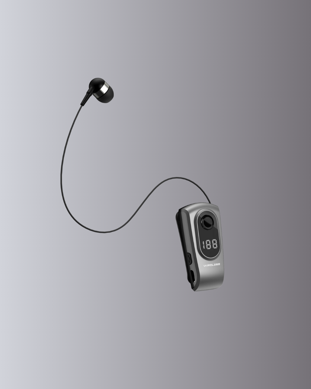 Profesyonel Bluetooth Kulaklık – Klipsli, Titreşimli, Dijital Göstergeli