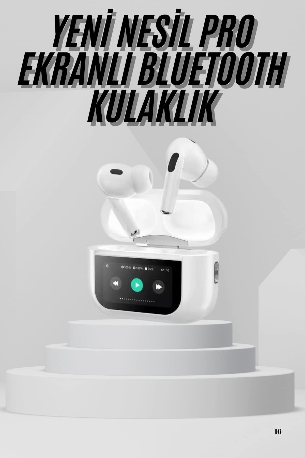 Dokunmatik Ekranlı Air Pro 2 ANC Kulaklık Kablosuz Çok Fonksiyonlu