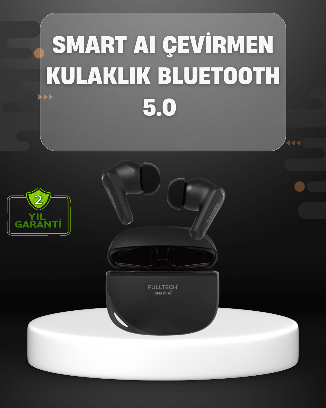 Yapay Zeka Destekli Bluetooth Kulaklık Anlık Çeviri ve Gürültü Engelleme