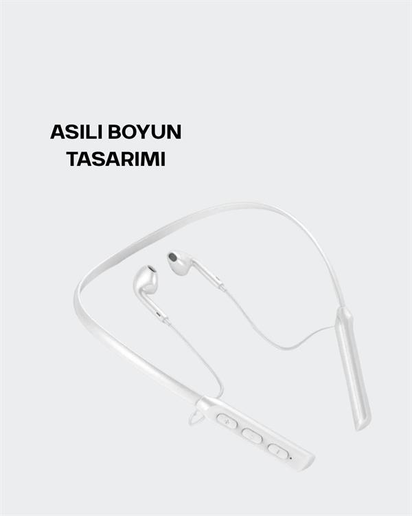 Uzun Pil Ömürlü Kablosuz Kulaklık – Boyun Askılı, 100 Saat Kullanım
