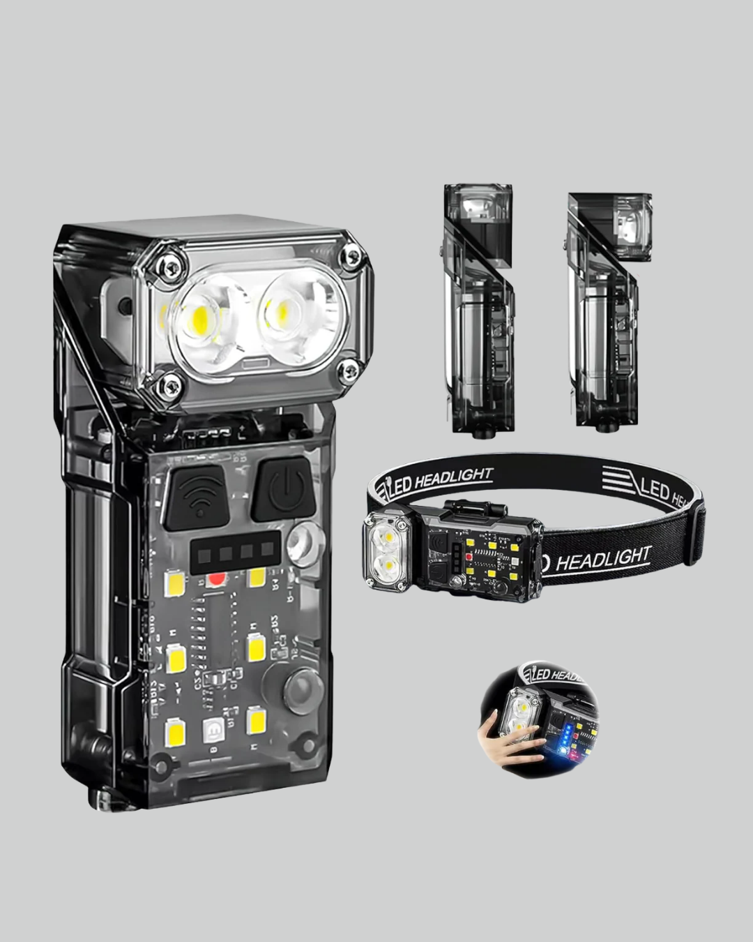 Kamp ve Outdoor İçin LED Far 10 Saat Pil Sensörlü Manyetik