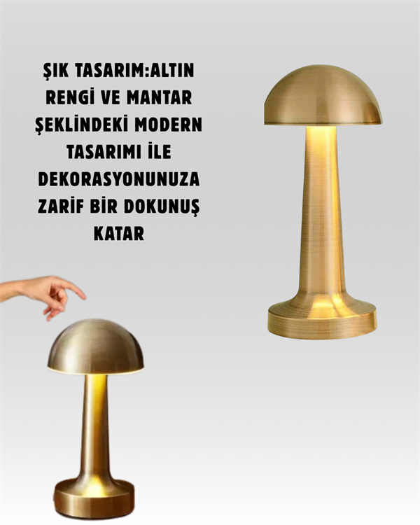 Modern Tasarım Şarjlı Masa Lambası – 1800 mAh Batarya
